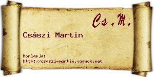 Császi Martin névjegykártya