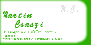 martin csaszi business card